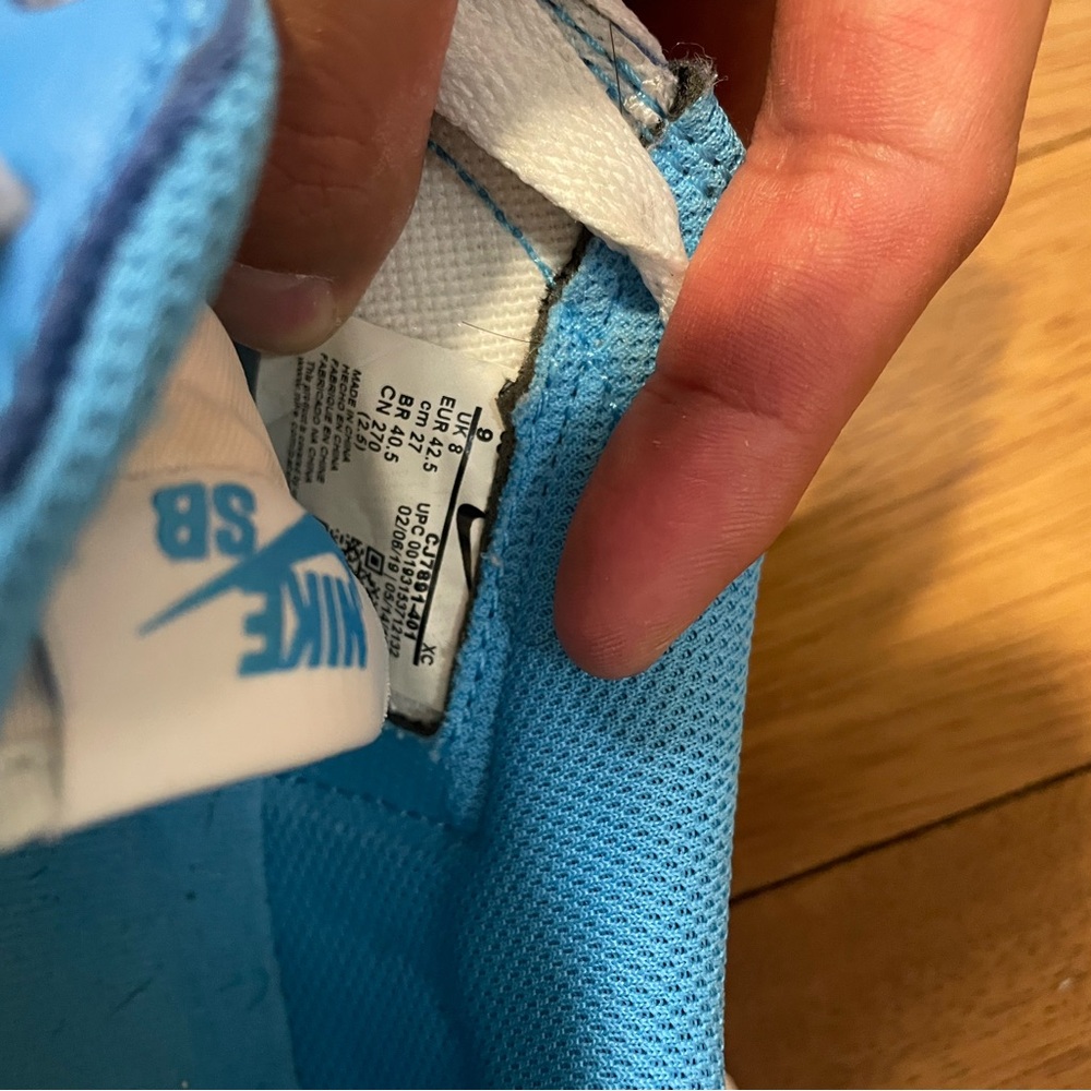 Jordan 1 SB collab UNC blue men’s 9 - Picture 9 of 12